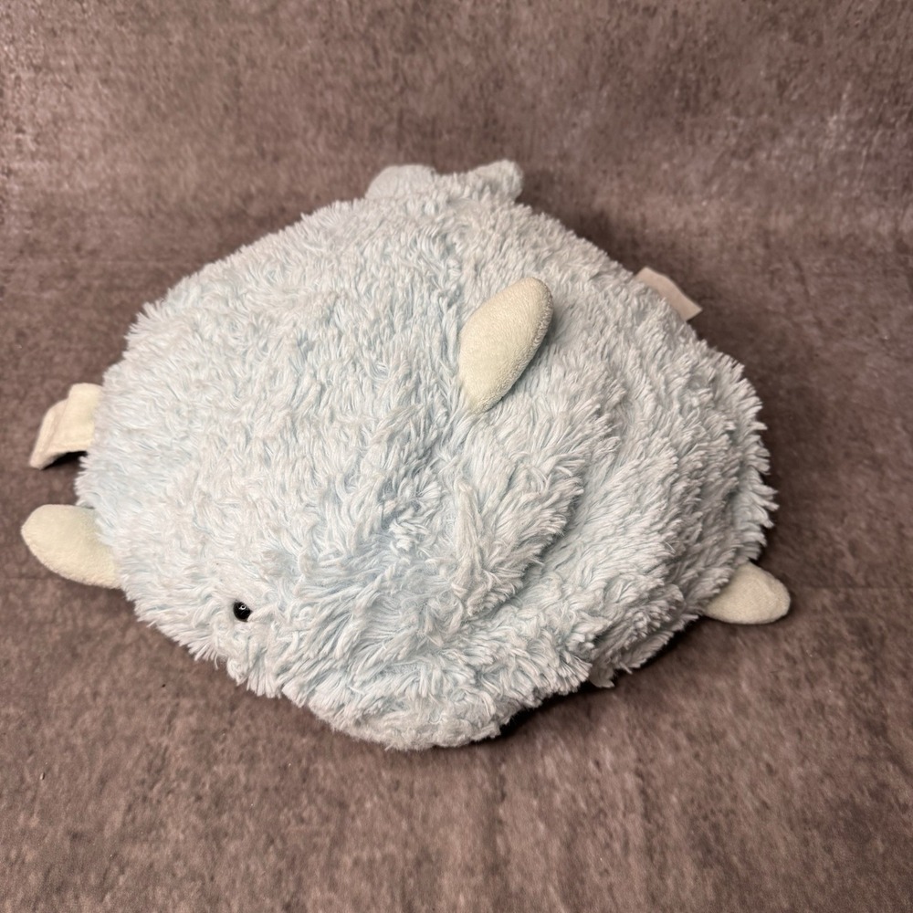 2010 Pillow Pets Pee Wees 14" Blue Dolphin Plush Blue White